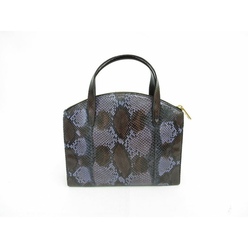 Gucci Leather Python Handbag Blue Brown